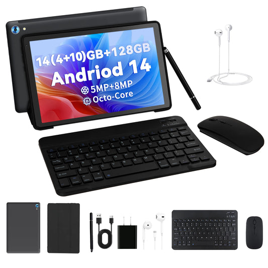 AEEZO C108 10.1 Inch Tablet 10GB RAM Android 14 Bundle