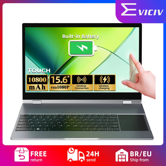 EVICIV Wireless Lapdock Monitor 15.6 Inch With Keyboard
