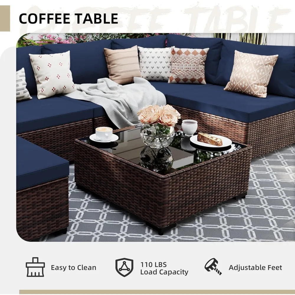 Zhuoting Outdoor Patio Furniture Set Sectional Sofa Wicker