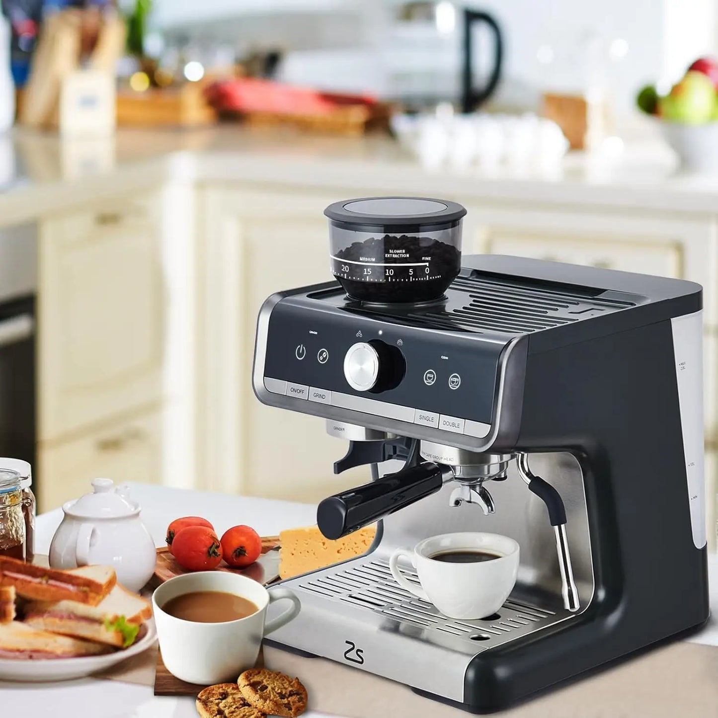 Espresso Machine With Grinder Milk Frother 20 Bar 1450W
