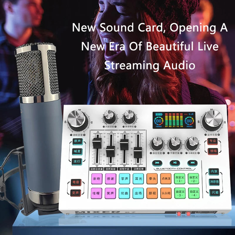 Live Streaming Sound Card X7 Voice Changer and Mixer