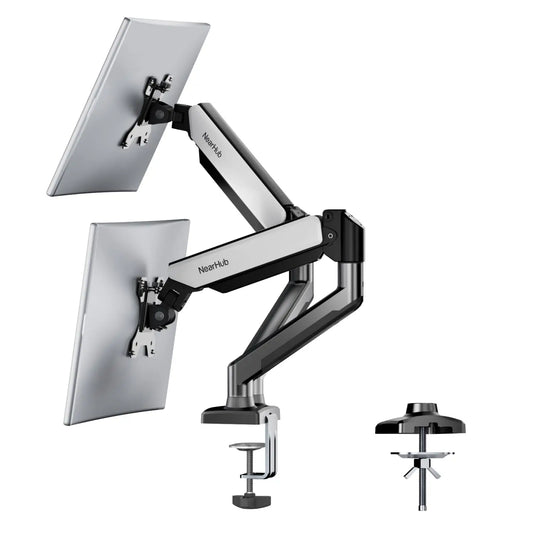 Nearhub MS 002 Dual Monitor Arm With C Clamp Mount Pro