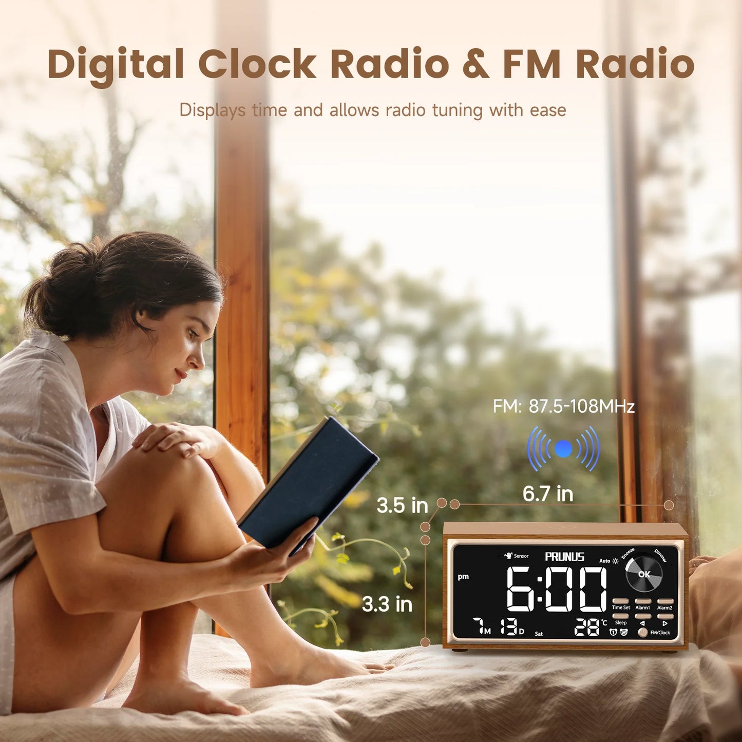 Retro Vintage Dual Alarm Clock Radio with Wireless Charging - Antland Marketplace