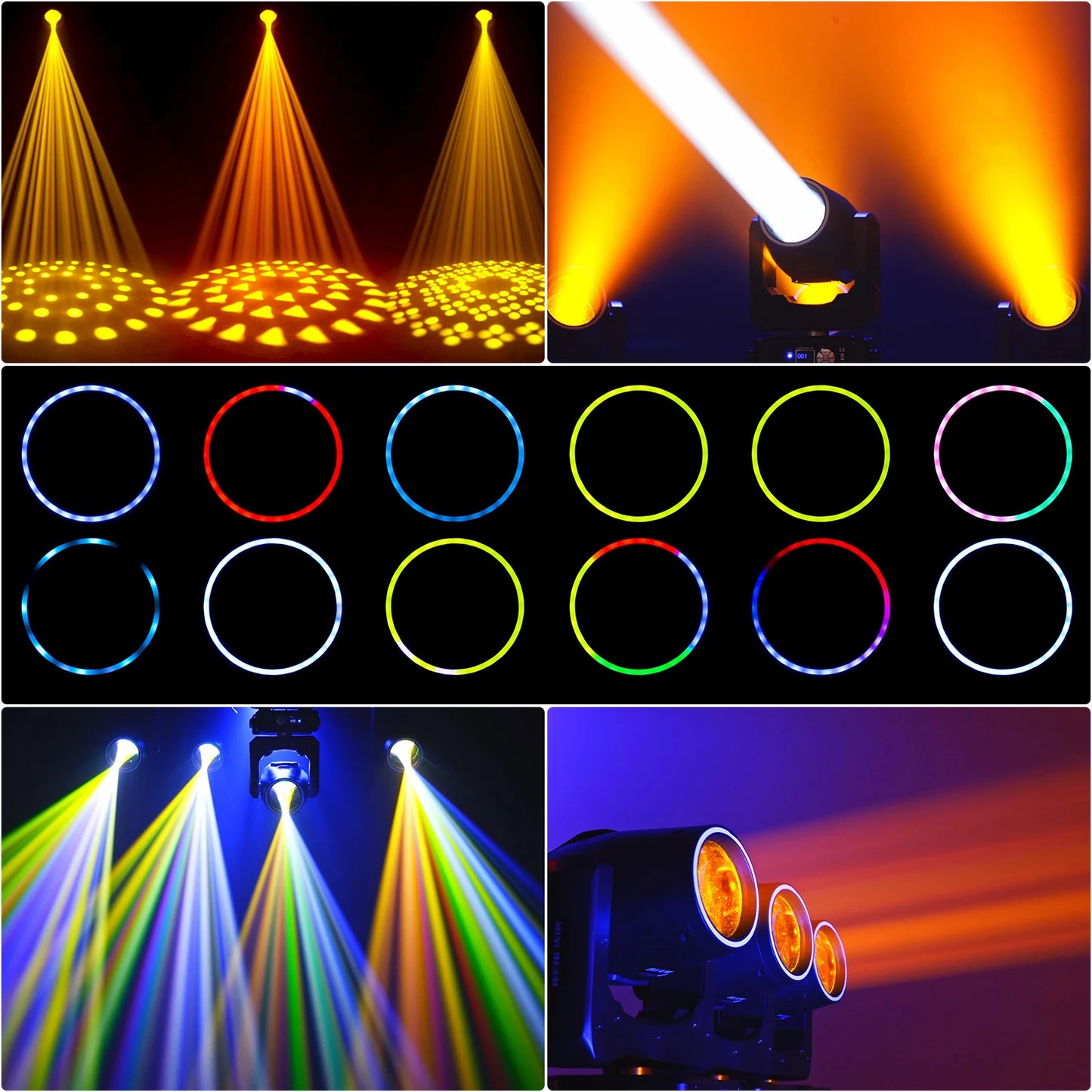 Yiflamefly 2Pcs 450W Moving Head Lights With Flightcase Set