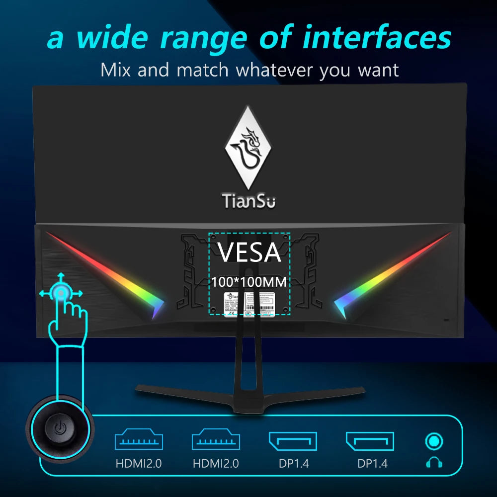 Tiansu 27 Inch 2560x1440 IPS Gaming Monitor 144Hz 1ms HDMI
