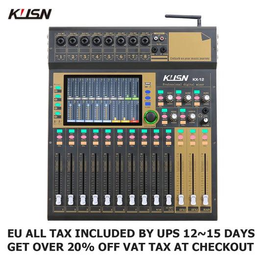 12 Channel WIFI Digital Mixer with 7 Inch Touchscreen
