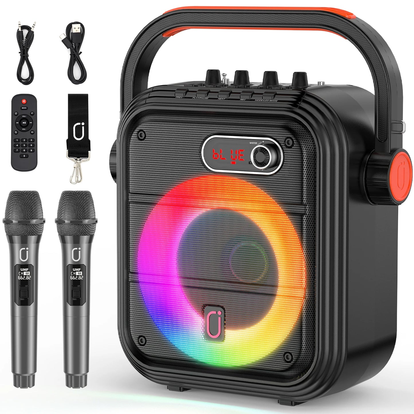 FanFun Portable Bluetooth Speaker with Karaoke and FM Radio