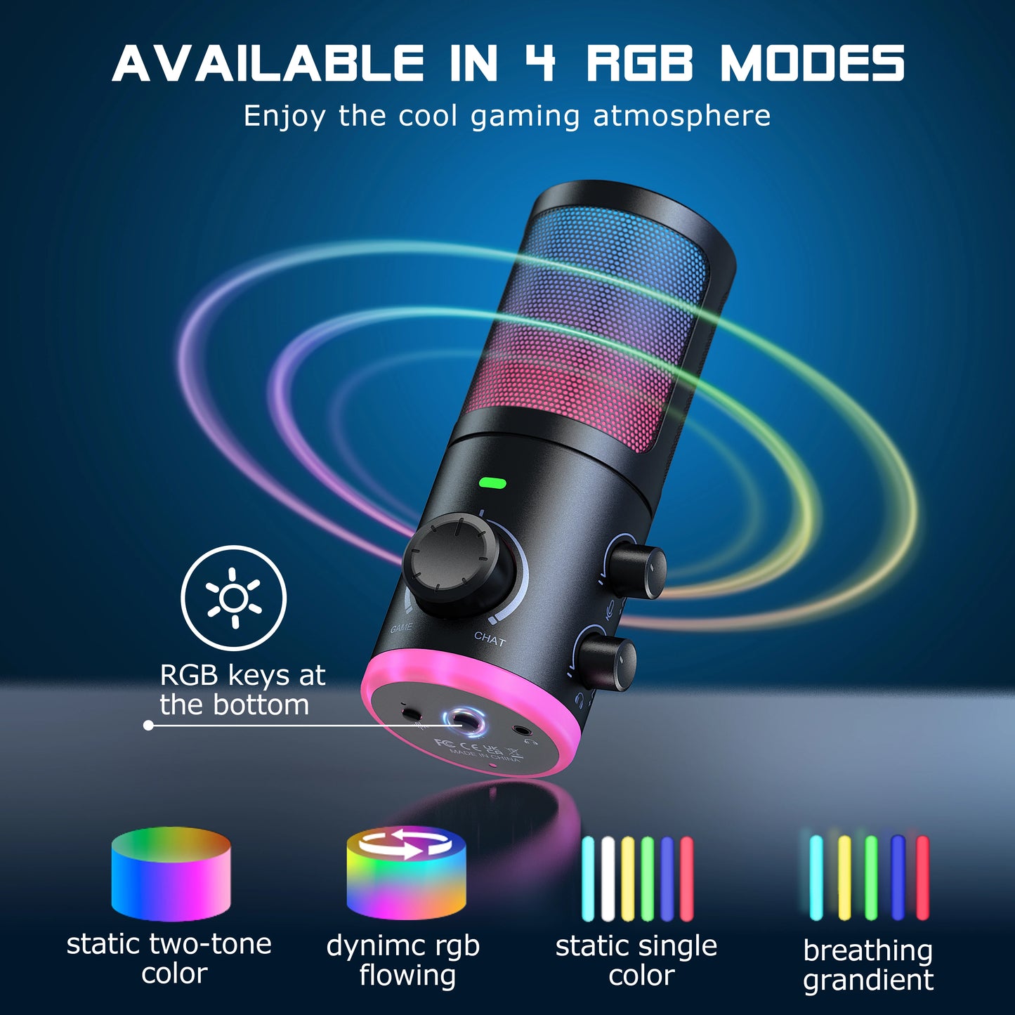 FIFINE USB Gaming Microphone with Noise Cancellation and RGB - Antland Marketplace