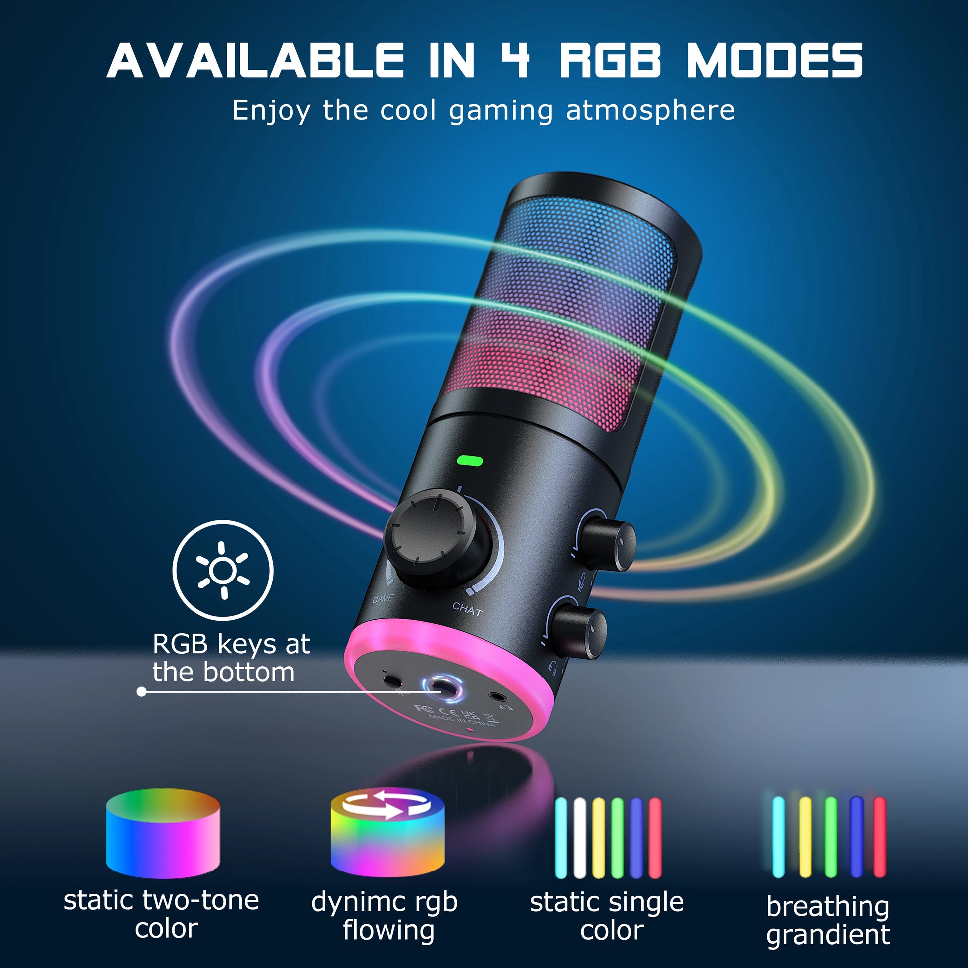 FIFINE USB Gaming Microphone with Noise Cancellation and RGB - Antland Marketplace