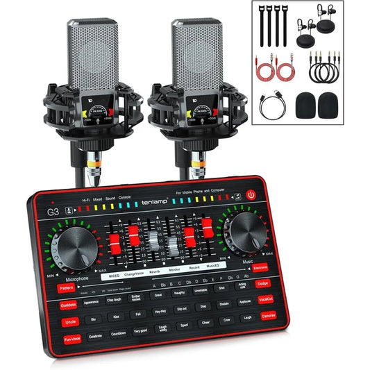 Audio Mixer and Microphone Set with Voice Changer