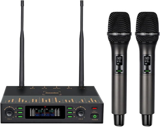 UHF Wireless Microphone System Dual Handheld Mics Set - Antland Marketplace