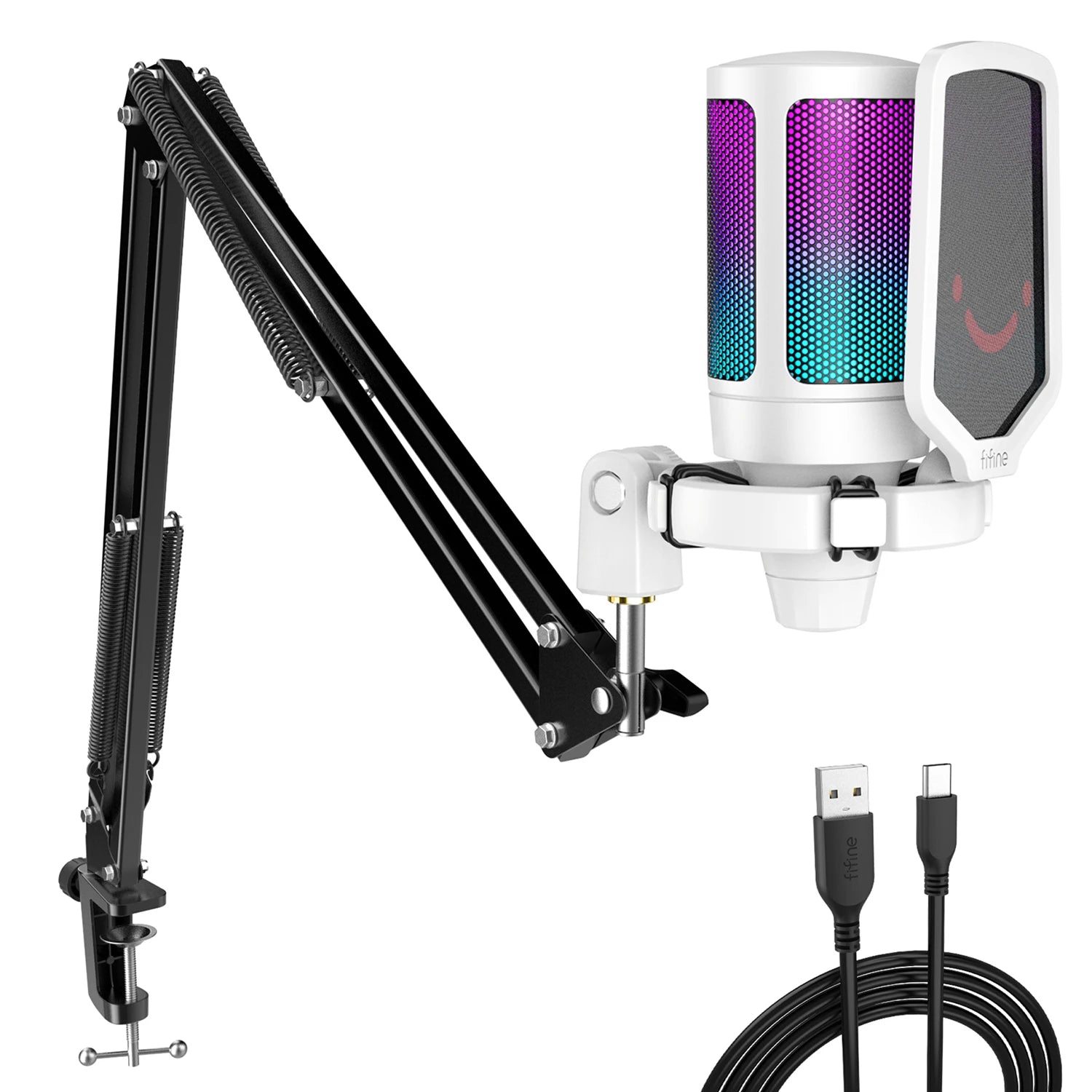 FIFINE USB Gaming Microphone Kit with RGB and Mute Button - Antland Marketplace
