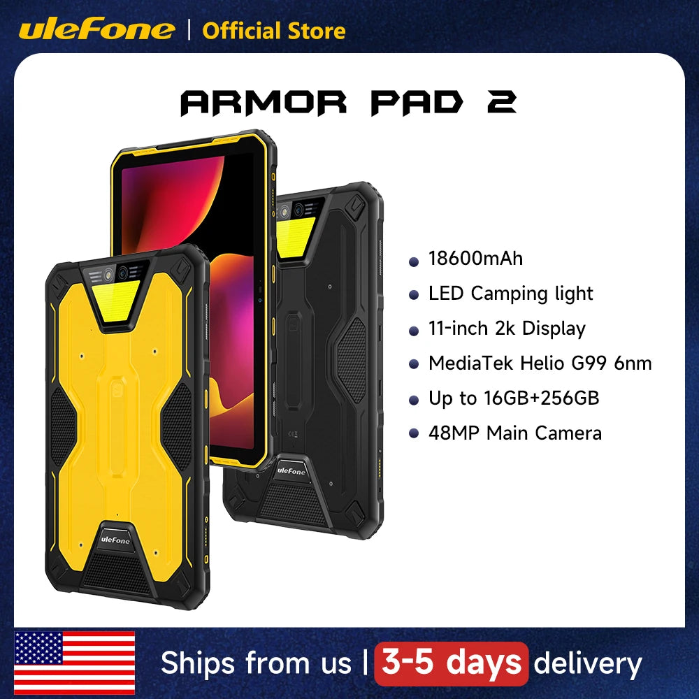 Ulefone Armor Pad 2 Rugged Tablet 11 Inch 2K 18600 mAh