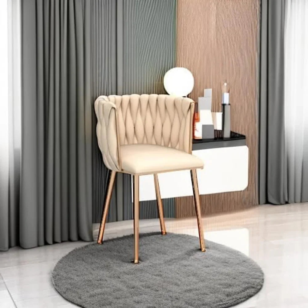 Velvet Dining Chairs Set Of 2 With Gold Metal Legs Modern