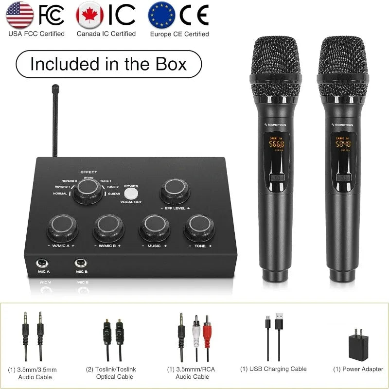16 Channel Wireless Karaoke Mixer System with Bluetooth Mics