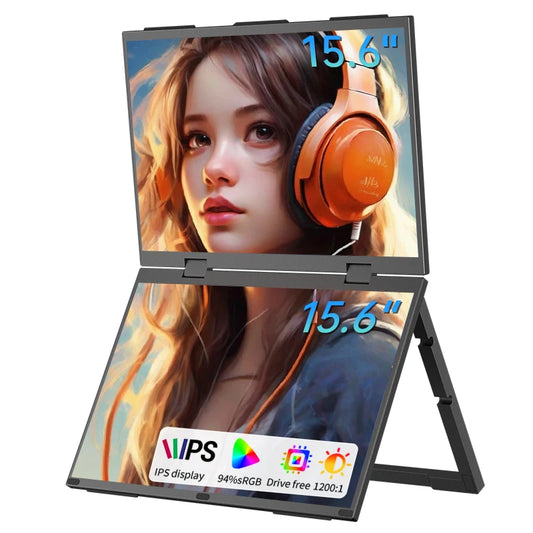 15.6 Inch Dual Portable Monitor Extender For Laptop