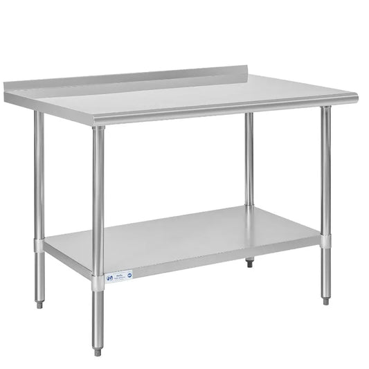 NSF Heavy Duty Work Table 30x48 With Undershelf Backsplash