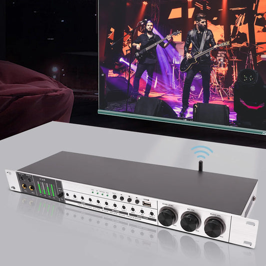 Professional 4-Mic Karaoke Mixer with Bluetooth and EQ Controls