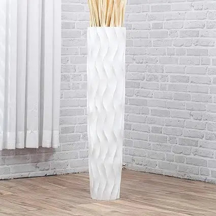 Rustic Mango Wood Floor Vase 34 Inch Tall Farmhouse Decor
