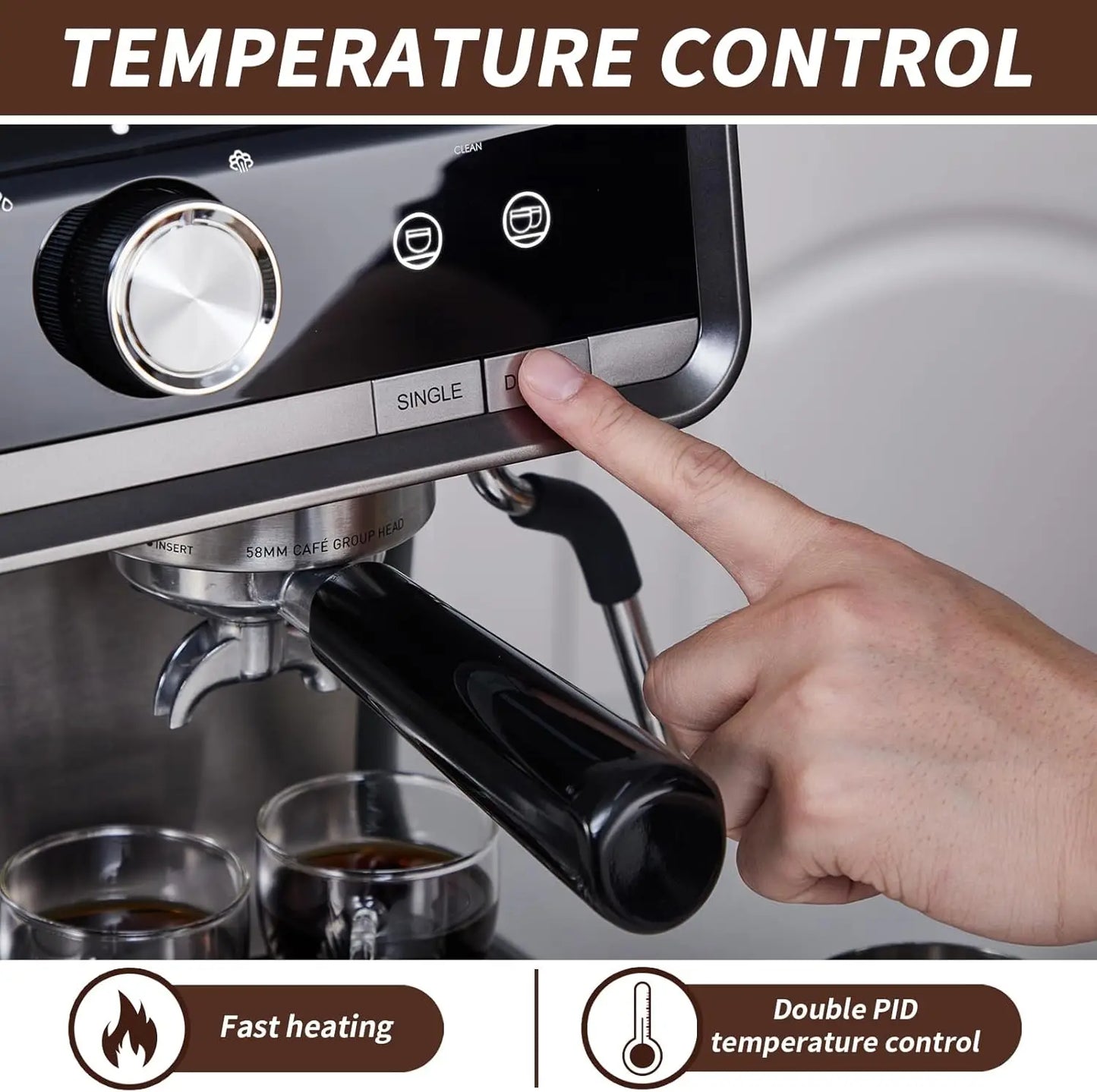 Espresso Machine With Grinder Milk Frother 20 Bar 1450W