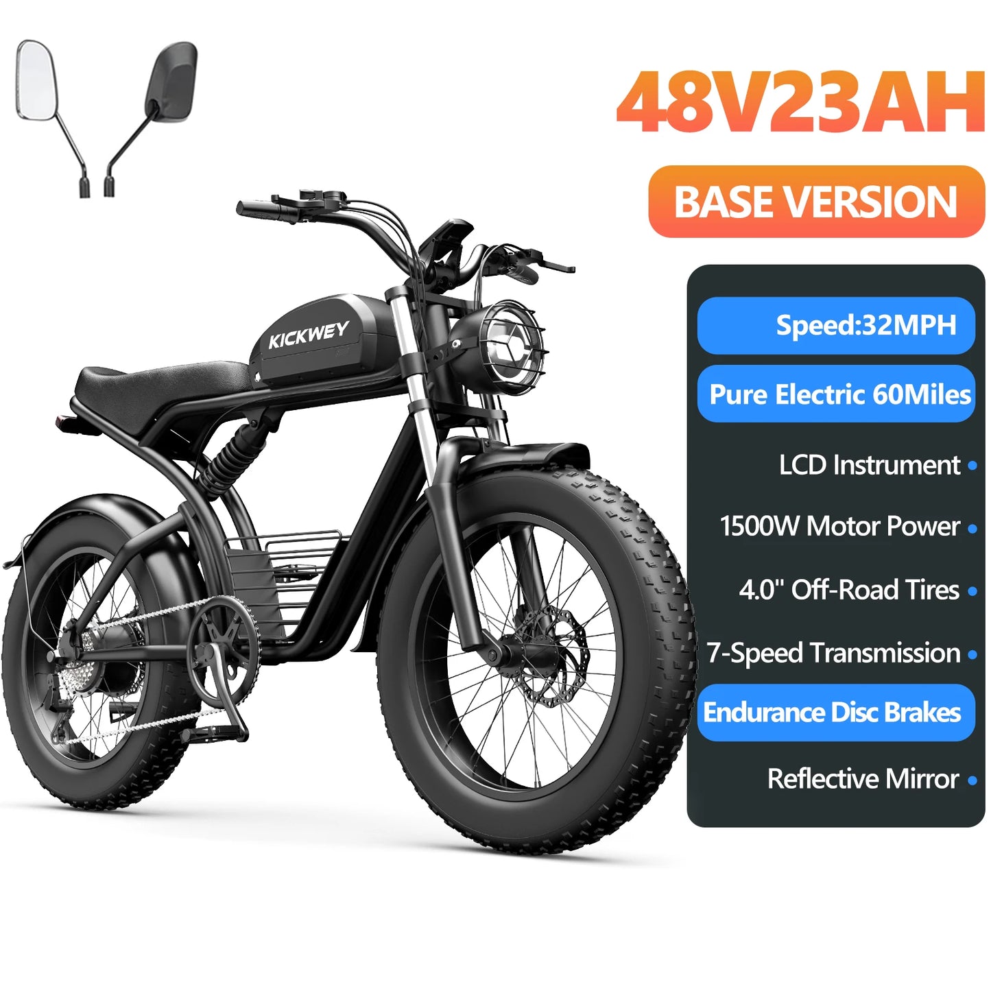 Kickwey K7 Pro 3000W Dual Motor Fat Tire Electric Bike 48V