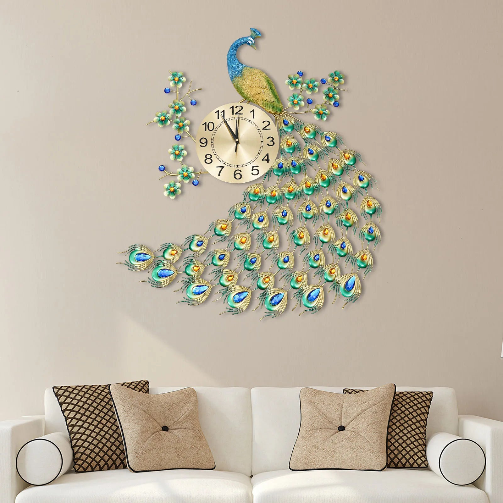 3D European Style Peacock Wall Clock for Modern Decor - Antland Marketplace