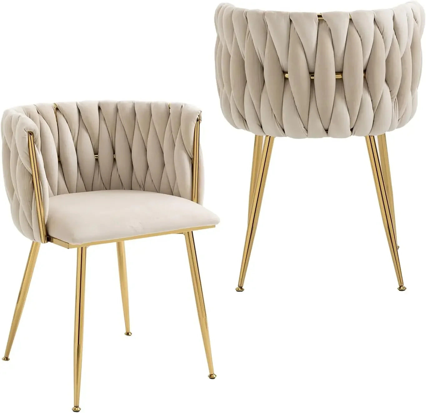 Velvet Dining Chairs Set Of 2 With Gold Metal Legs Modern
