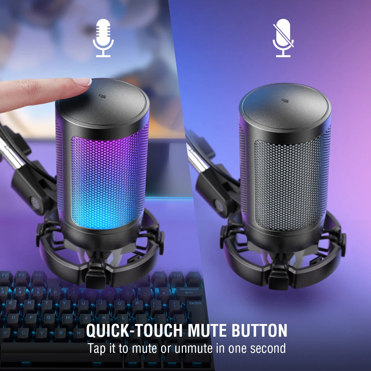 FIFINE USB Gaming Microphone Kit with RGB and Mute Button - Antland Marketplace