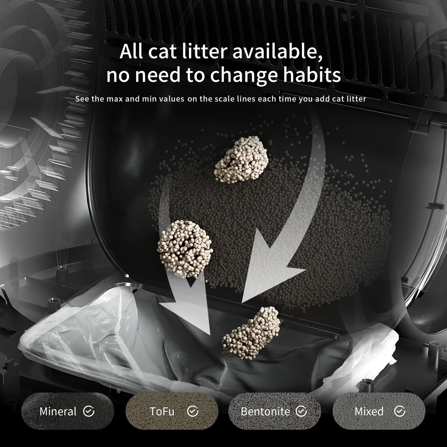 Automatic Self Cleaning Cat Litter Box With App Control