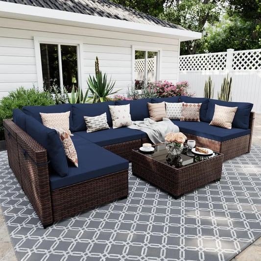 Zhuoting Outdoor Patio Furniture Set Sectional Sofa Wicker