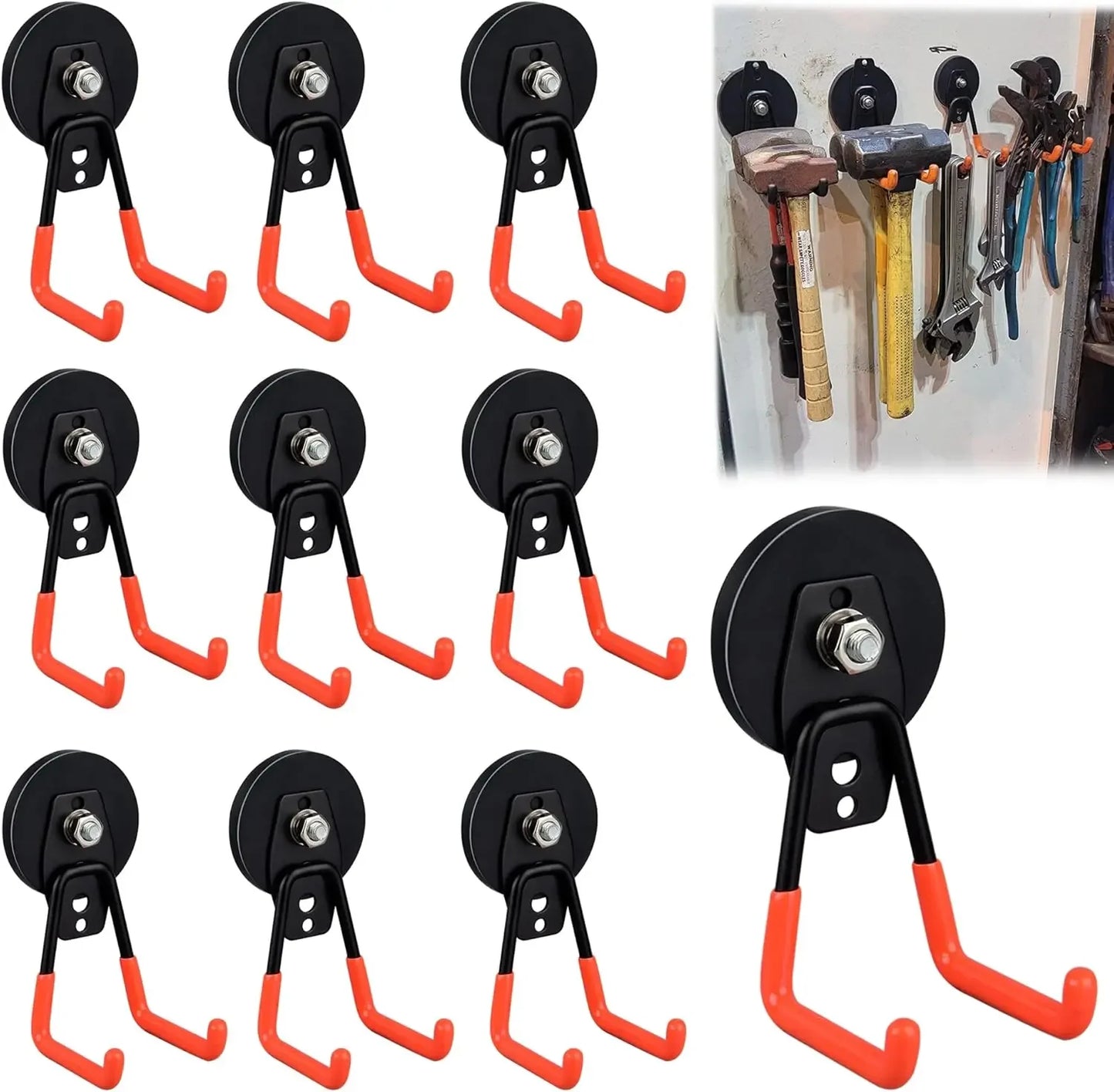 Heavy Duty Magnetic Garage Hook Set 10 Pack For Tools