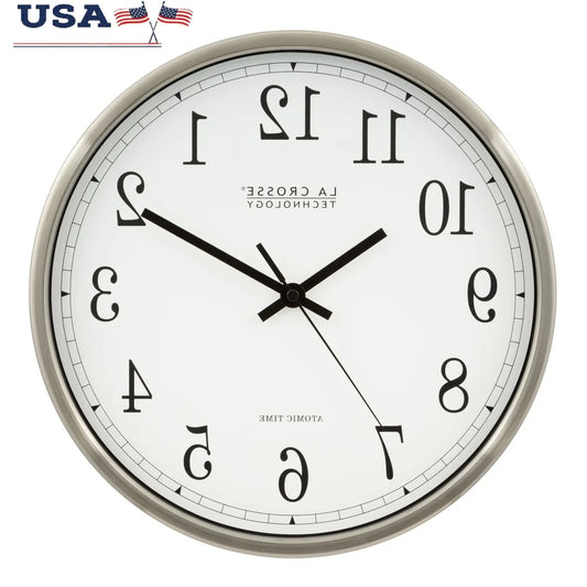 12 Inch Silent Quartz Wall Clock with Stainless Steel Frame - Antland Marketplace