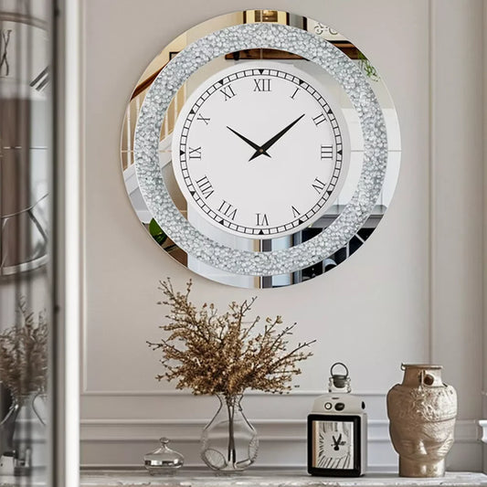 Luvodi 32 Inch Modern 3D Wall Clock with Diamond Crystals - Antland Marketplace