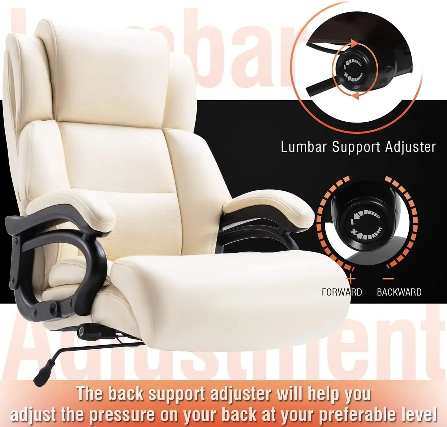 Big And Tall Office Chair With Adjustable Lumbar Support