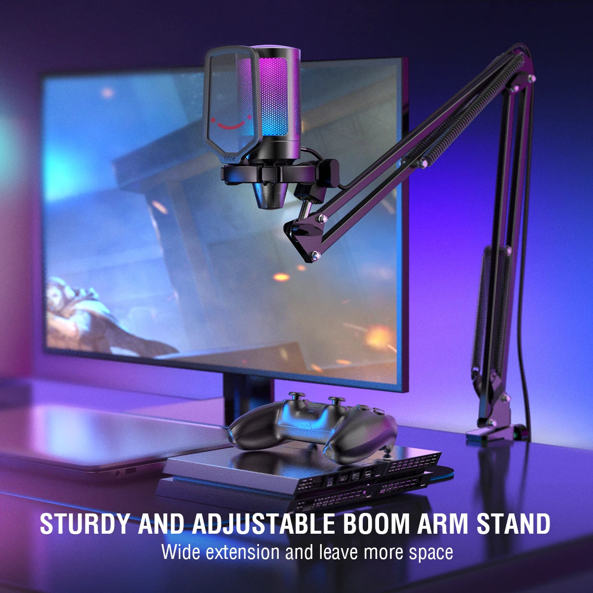 FIFINE USB Gaming Microphone Kit with RGB and Mute Button - Antland Marketplace
