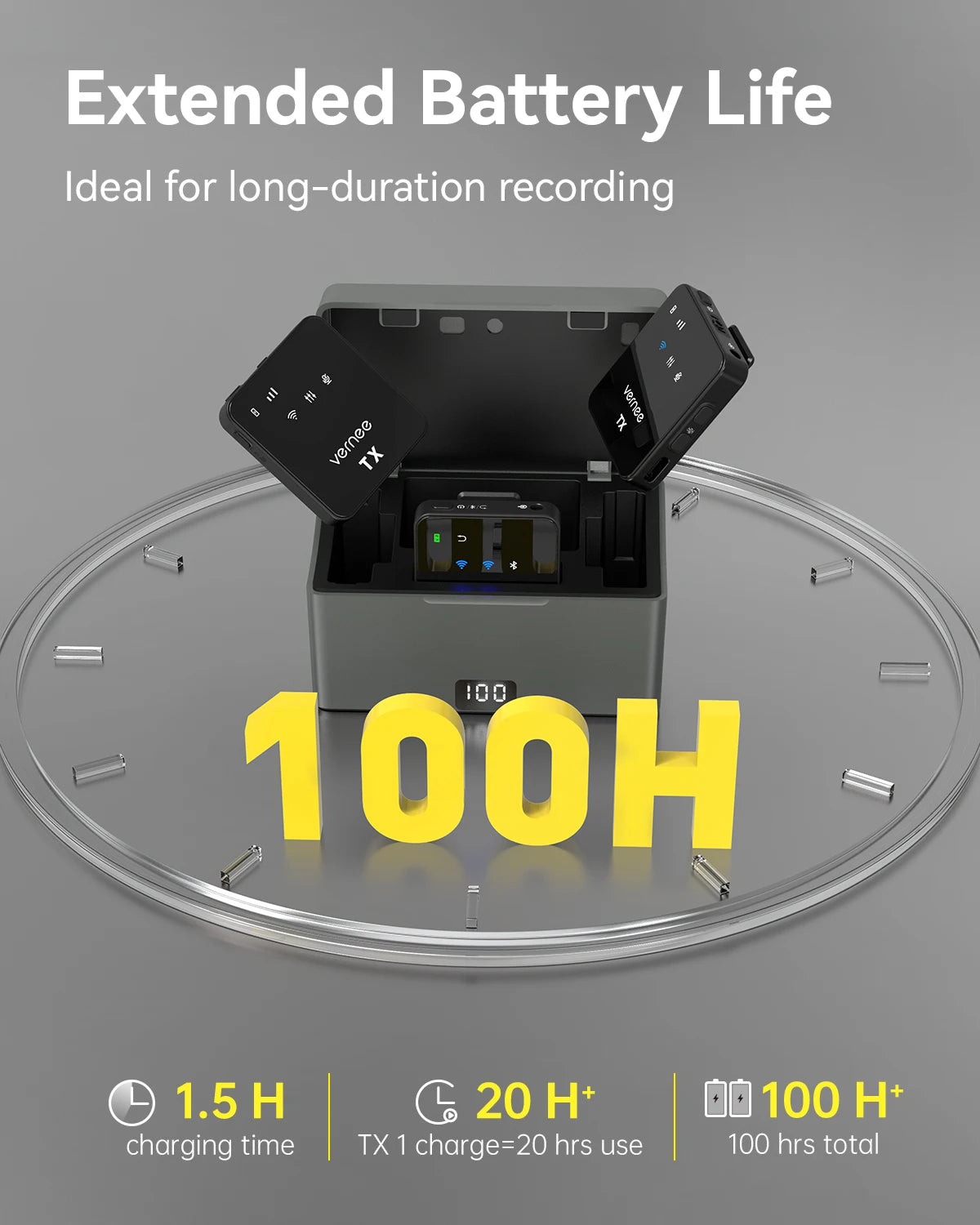 Vernee V3 Wireless Microphone – 180m Range Noise Cancellation - Antland Marketplace