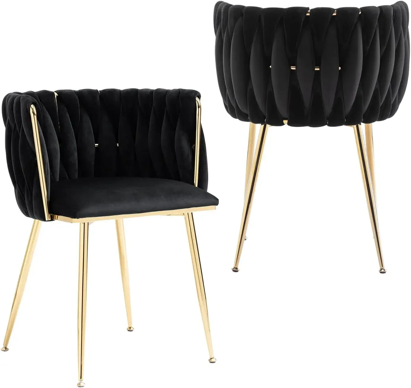 Velvet Dining Chairs Set Of 2 With Gold Metal Legs Modern