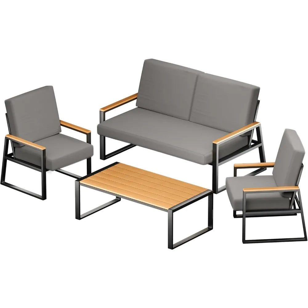 Guangbai Outdoor Metal Patio Furniture Set Coffee Table