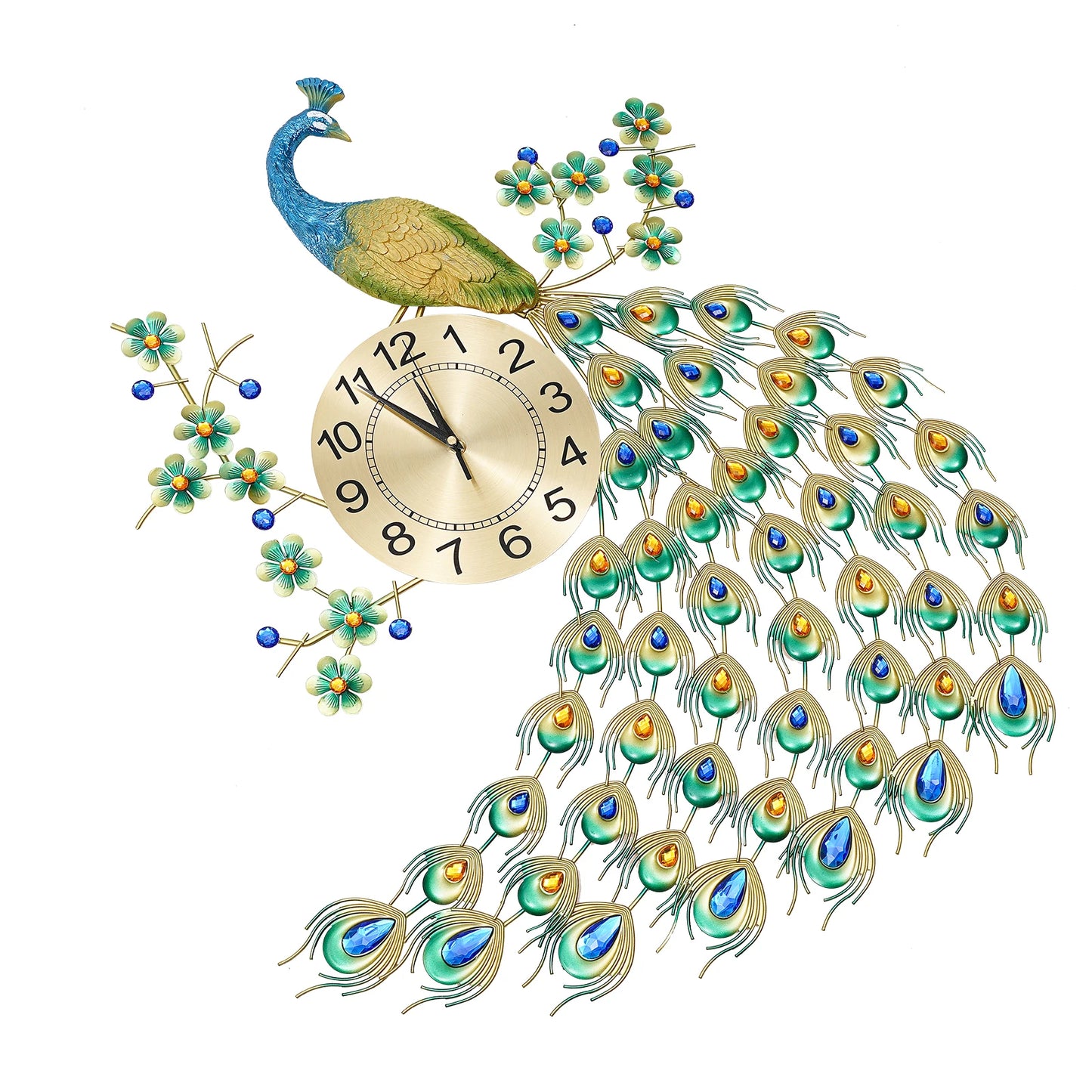 3D European Style Peacock Wall Clock for Modern Decor - Antland Marketplace