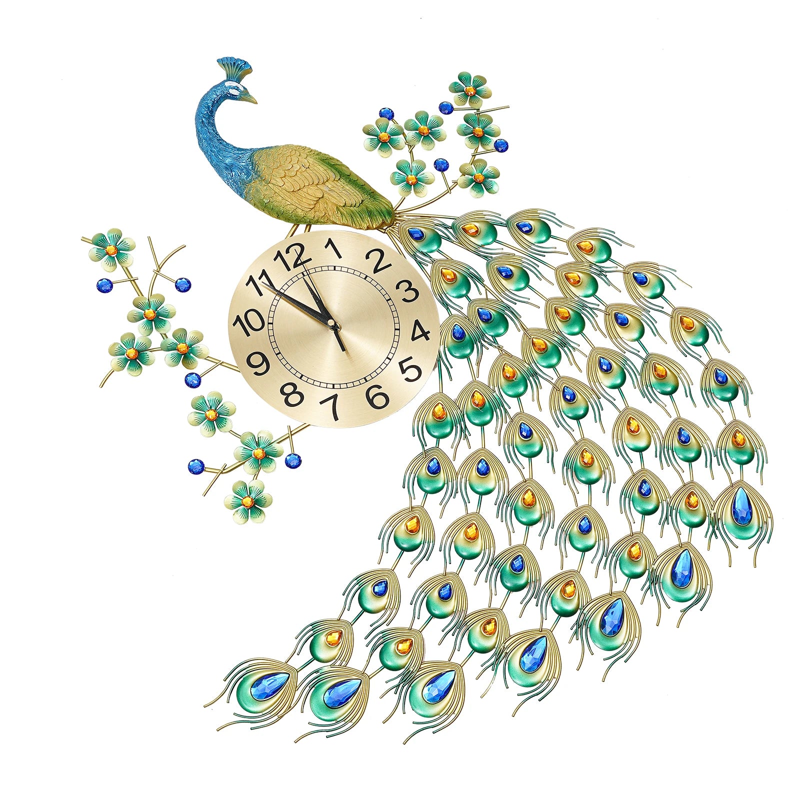3D European Style Peacock Wall Clock for Modern Decor - Antland Marketplace
