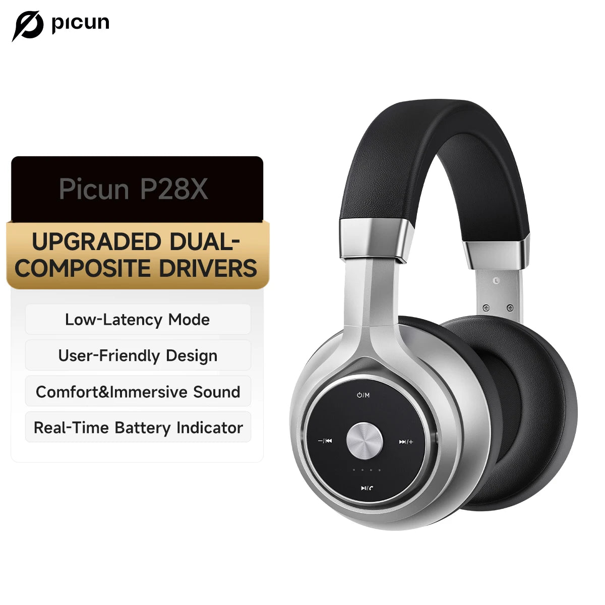 Picun P28X Wireless Headphones with Noise Reduction and Bass - Antland Marketplace