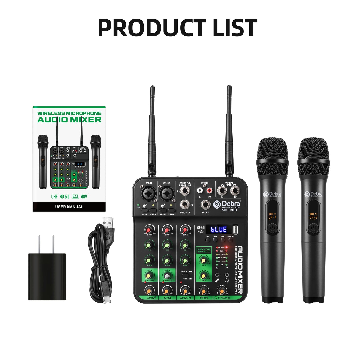 Debra 4 Channel Wireless Audio Mixer with Bluetooth Function