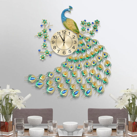 3D European Style Peacock Wall Clock for Modern Decor - Antland Marketplace