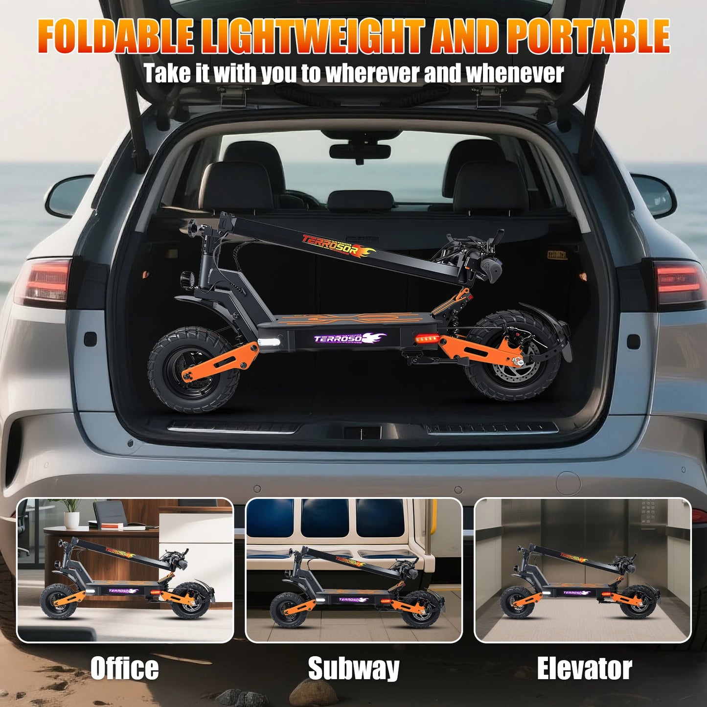 1200W Electric Folding Scooter For Adults Up To 40 mph