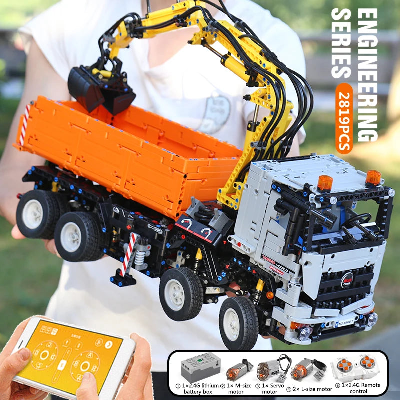 Mould King 19007 Pneumatic RC Truck Building Block Set