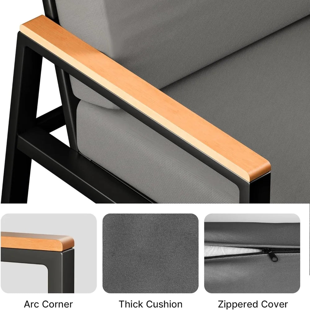 Guangbai Outdoor Metal Patio Furniture Set Coffee Table