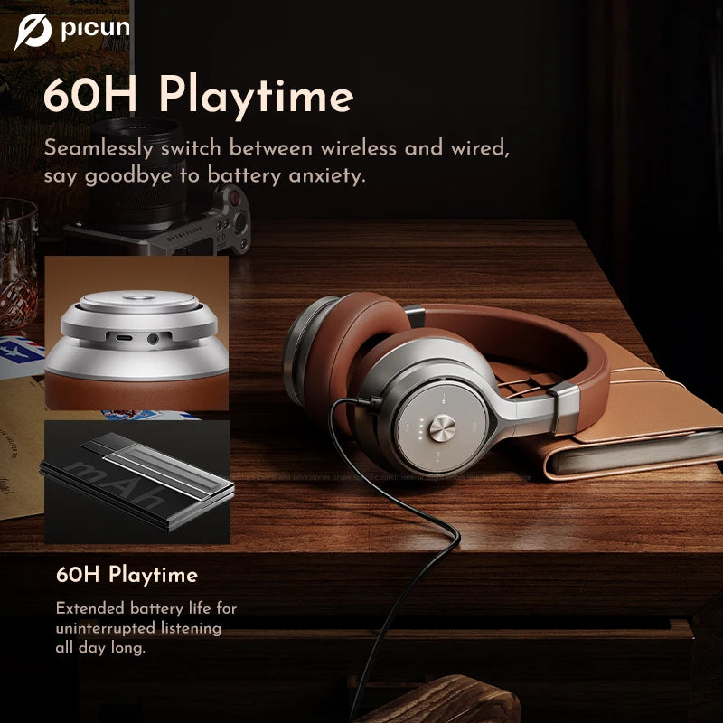 Picun P28X Wireless Headphones with Noise Reduction and Bass - Antland Marketplace
