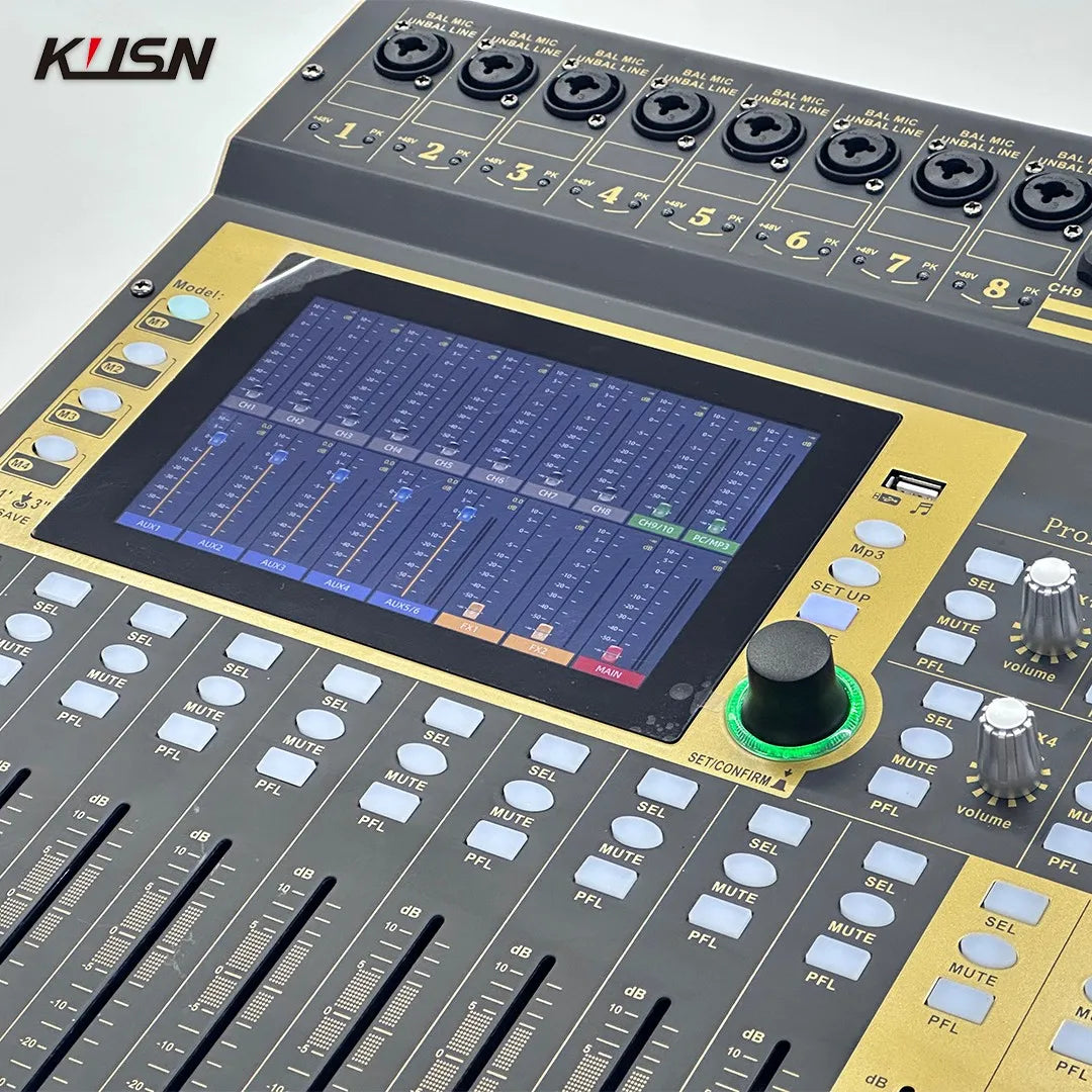 12 Channel WIFI Digital Mixer with 7 Inch Touchscreen