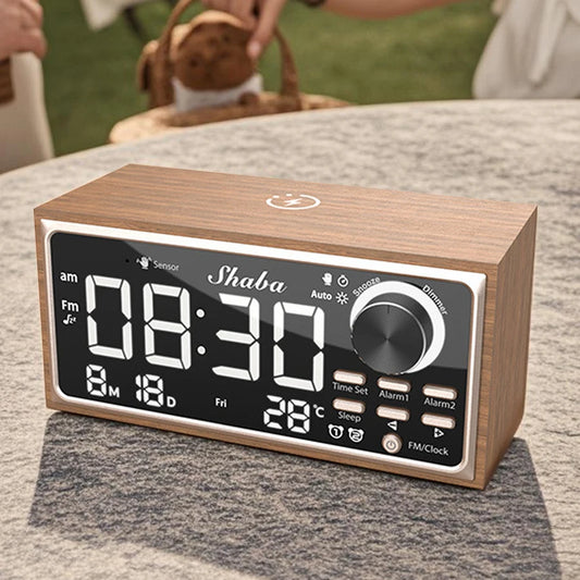 Multifunctional Retro Dual Alarm Radio with Wireless Charging - Antland Marketplace