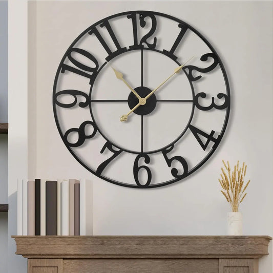 32 Inch Wall Clock Silent Non Ticking Farmhouse Vintage